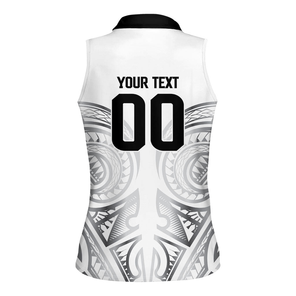 Custom Rugby New Zealand Black Fern Women Sleeveless Polo Shirt Niho Taniwha Inspired