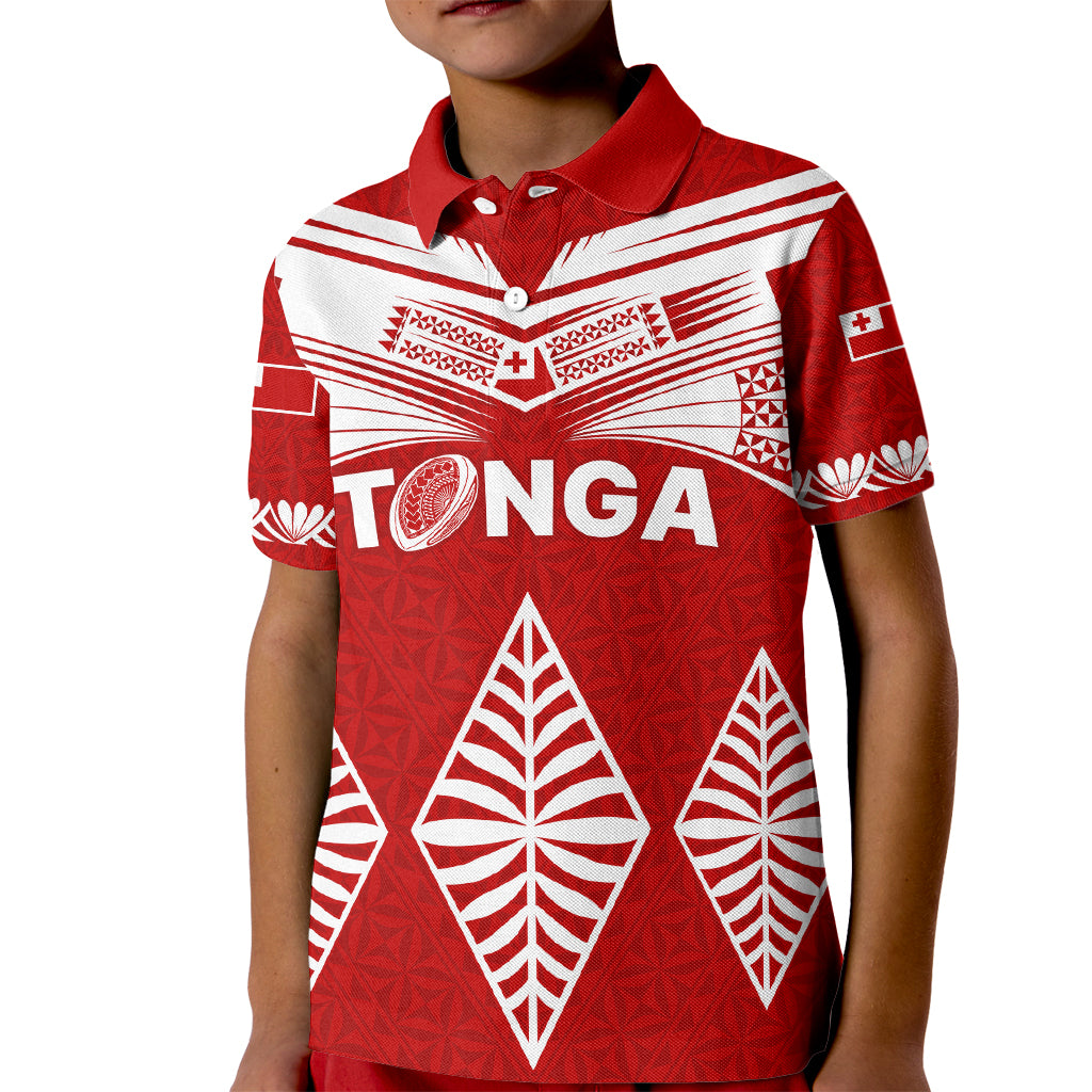 Tonga Rugby Kid Polo Shirt Proud Tongan Ngatu Kupesi World Cup 2023 No1 LT9 Kid White - Polynesian Pride