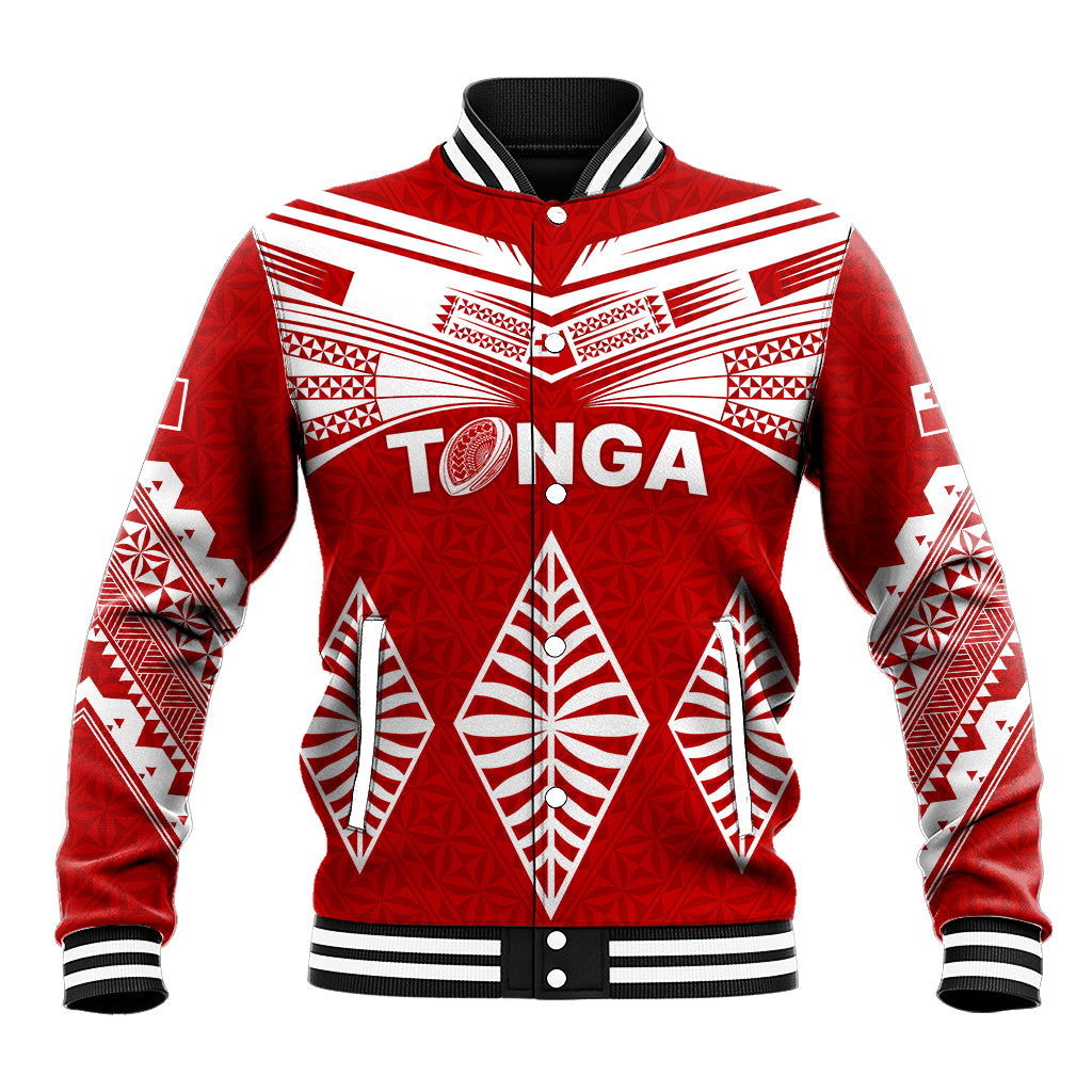 Custom Tonga Rugby Baseball Jacket Proud Tongan Ngatu Kupesi World Cup 2023 No1 LT9 Unisex White - Polynesian Pride