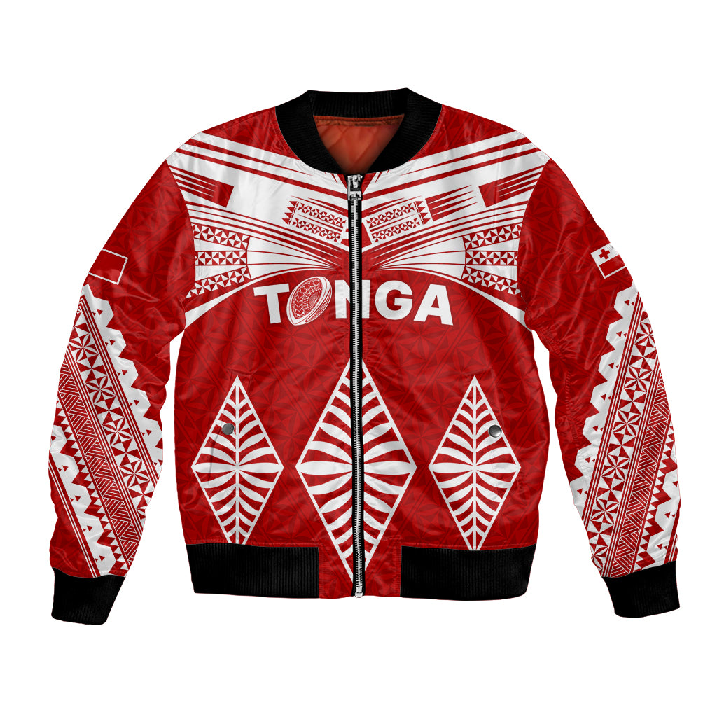 Custom Tonga Rugby Bomber Jacket Proud Tongan Ngatu Kupesi World Cup 2023 No1 LT9 Unisex White - Polynesian Pride