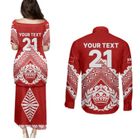 Custom Tonga Rugby Couples Matching Puletasi Dress and Long Sleeve Button Shirts Proud Tongan Ngatu Kupesi World Cup 2023 No1 LT9 - Polynesian Pride