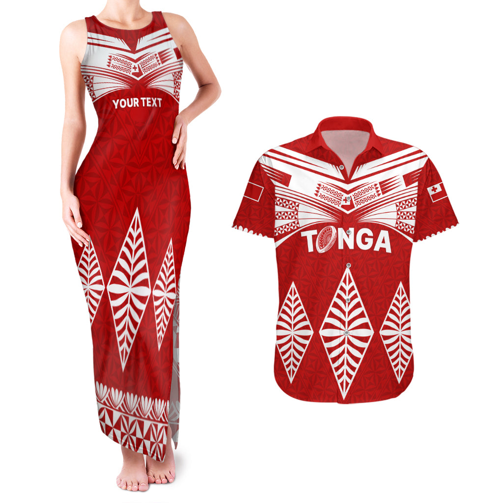 Custom Tonga Rugby Couples Matching Tank Maxi Dress And Hawaiian Shirt Proud Tongan Ngatu Kupesi World Cup 2023 No1 LT9 White - Polynesian Pride