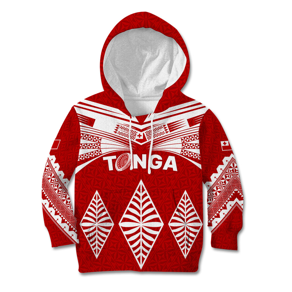 Custom Tonga Rugby Kid Hoodie Proud Tongan Ngatu Kupesi World Cup 2023 No1 LT9 White - Polynesian Pride