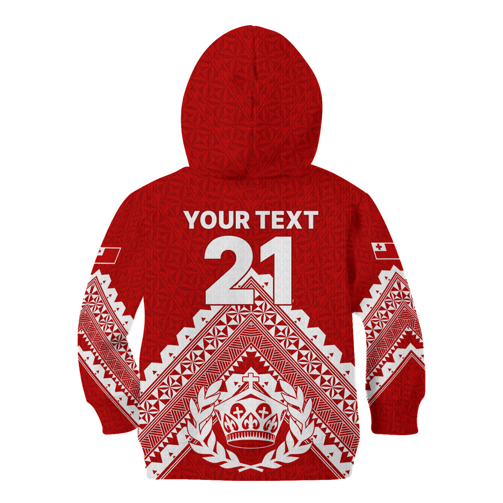 Custom Tonga Rugby Kid Hoodie Proud Tongan Ngatu Kupesi World Cup 2023 No1 LT9 - Polynesian Pride