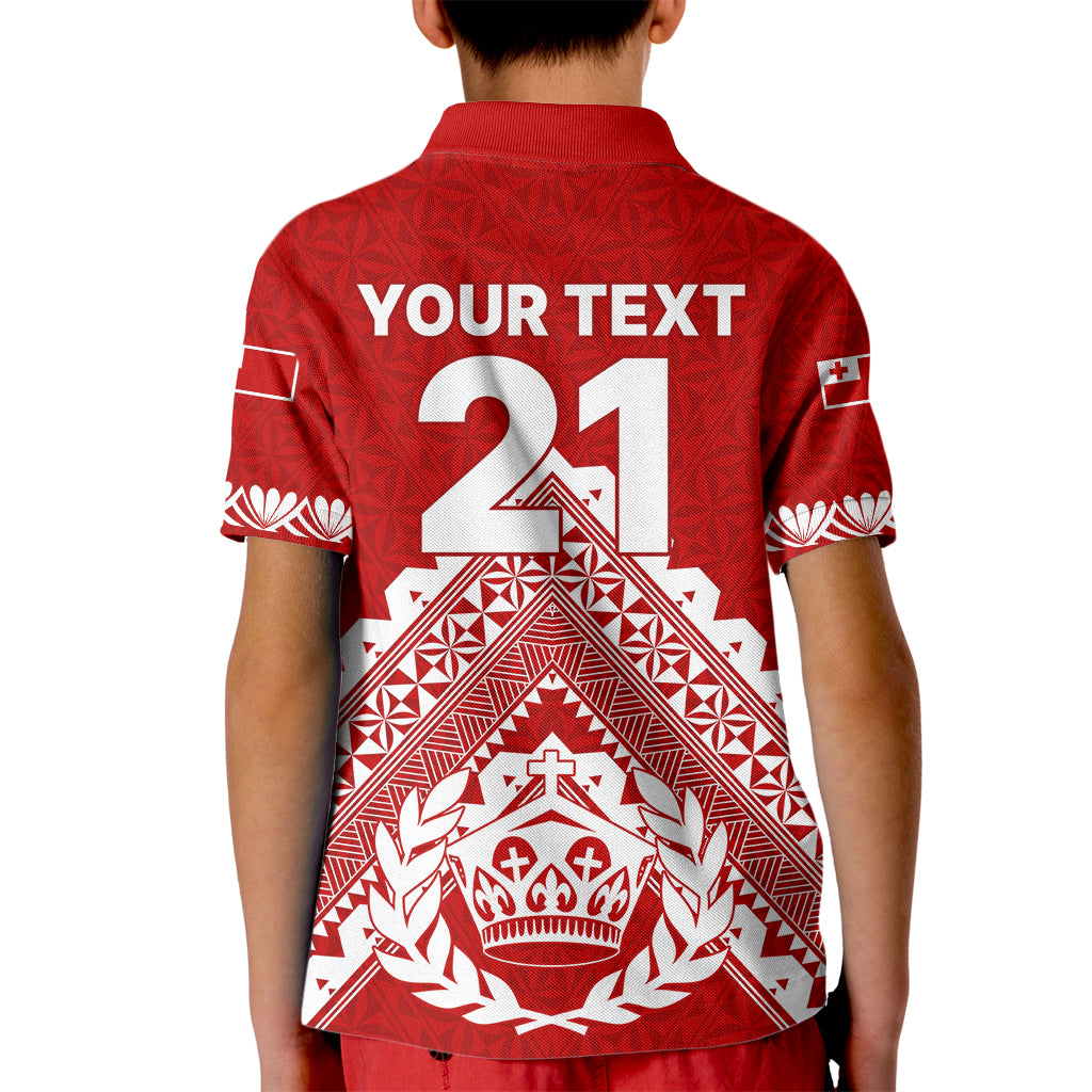 Custom Tonga Rugby Kid Polo Shirt Proud Tongan Ngatu Kupesi World Cup 2023 No1 LT9 - Polynesian Pride