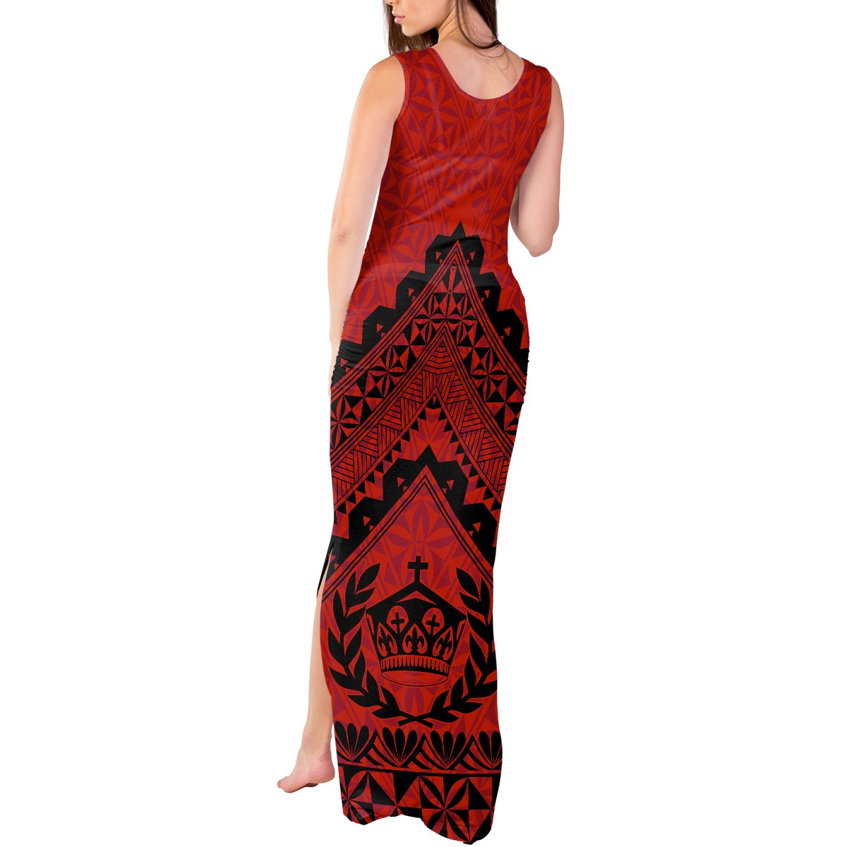 Tonga Rugby Tank Maxi Dress Proud Tongan Ngatu Kupesi World Cup 2023 No2 LT9 - Polynesian Pride