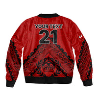 Custom Tonga Rugby Bomber Jacket Proud Tongan Ngatu Kupesi World Cup 2023 No2 LT9 - Polynesian Pride