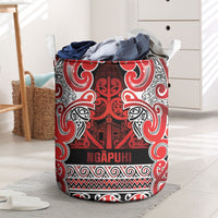 Aotearoa Iwi Ngapuhi Laundry Basket Maori Wharenui House Tribal Pattern LT9 Red - Polynesian Pride