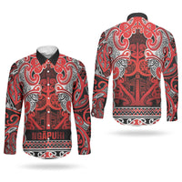 Aotearoa Iwi Ngapuhi Couples Matching Summer Maxi Dress and Long Sleeve Button Shirt Maori Wharenui House Tribal Pattern LT9 - Polynesian Pride