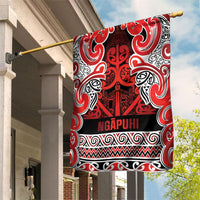 Aotearoa Iwi Ngapuhi Garden Flag Maori Wharenui House Tribal Pattern LT9 House Flag Red - Polynesian Pride