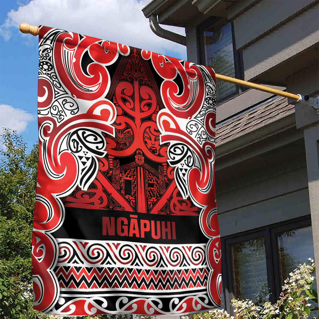 Aotearoa Iwi Ngapuhi Garden Flag Maori Wharenui House Tribal Pattern LT9 - Polynesian Pride
