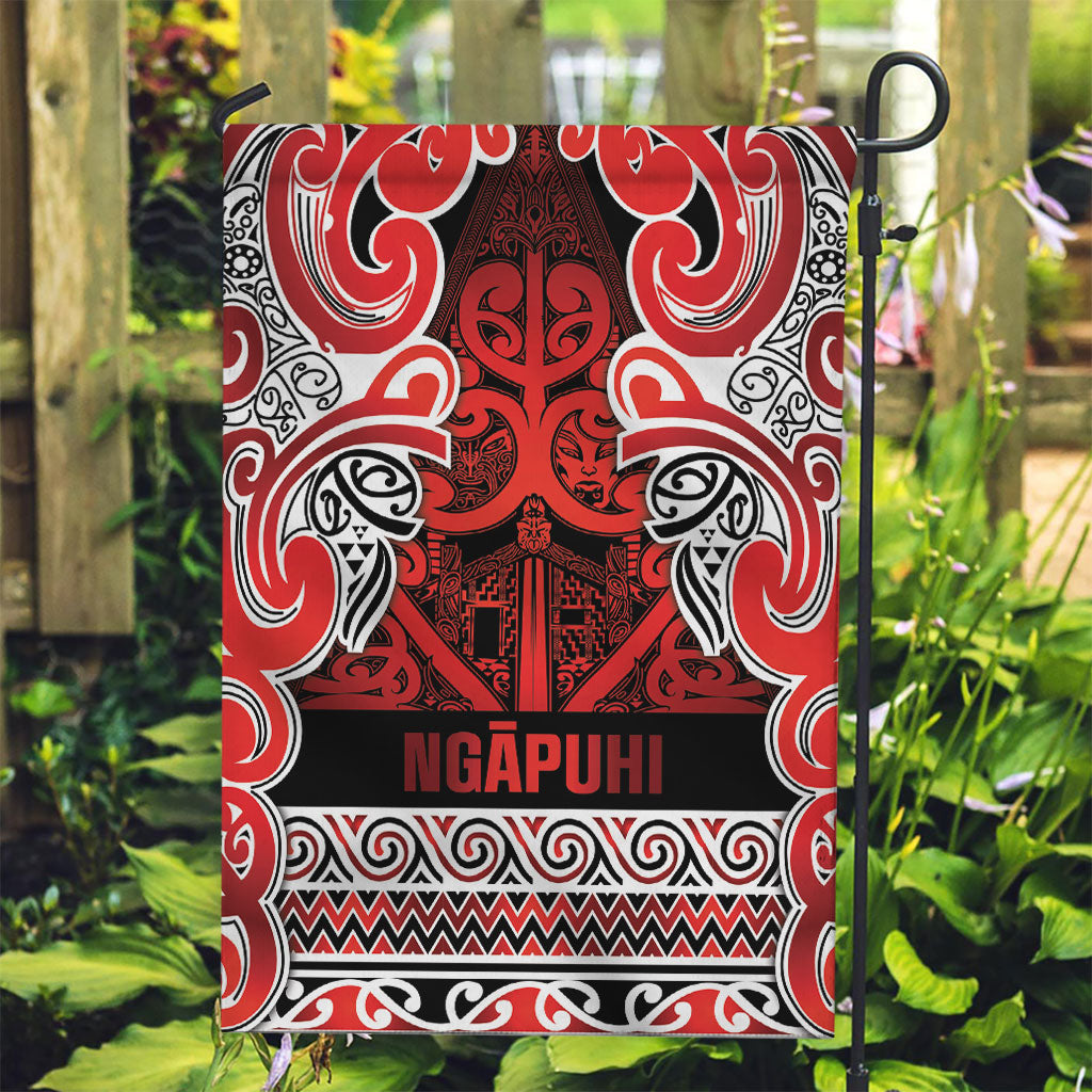 Aotearoa Iwi Ngapuhi Garden Flag Maori Wharenui House Tribal Pattern LT9 Garden Flag Red - Polynesian Pride