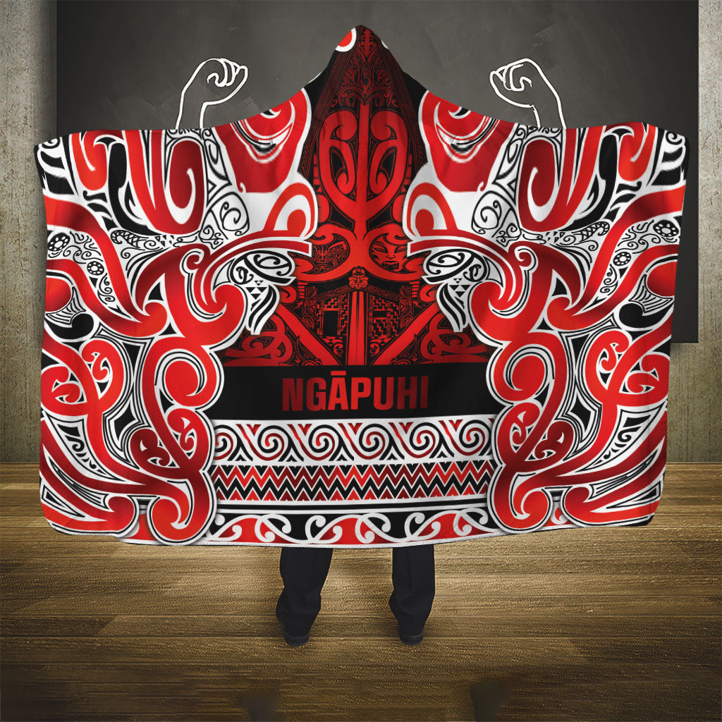 Aotearoa Iwi Ngapuhi Hooded Blanket Maori Wharenui House Tribal Pattern LT9 - Polynesian Pride