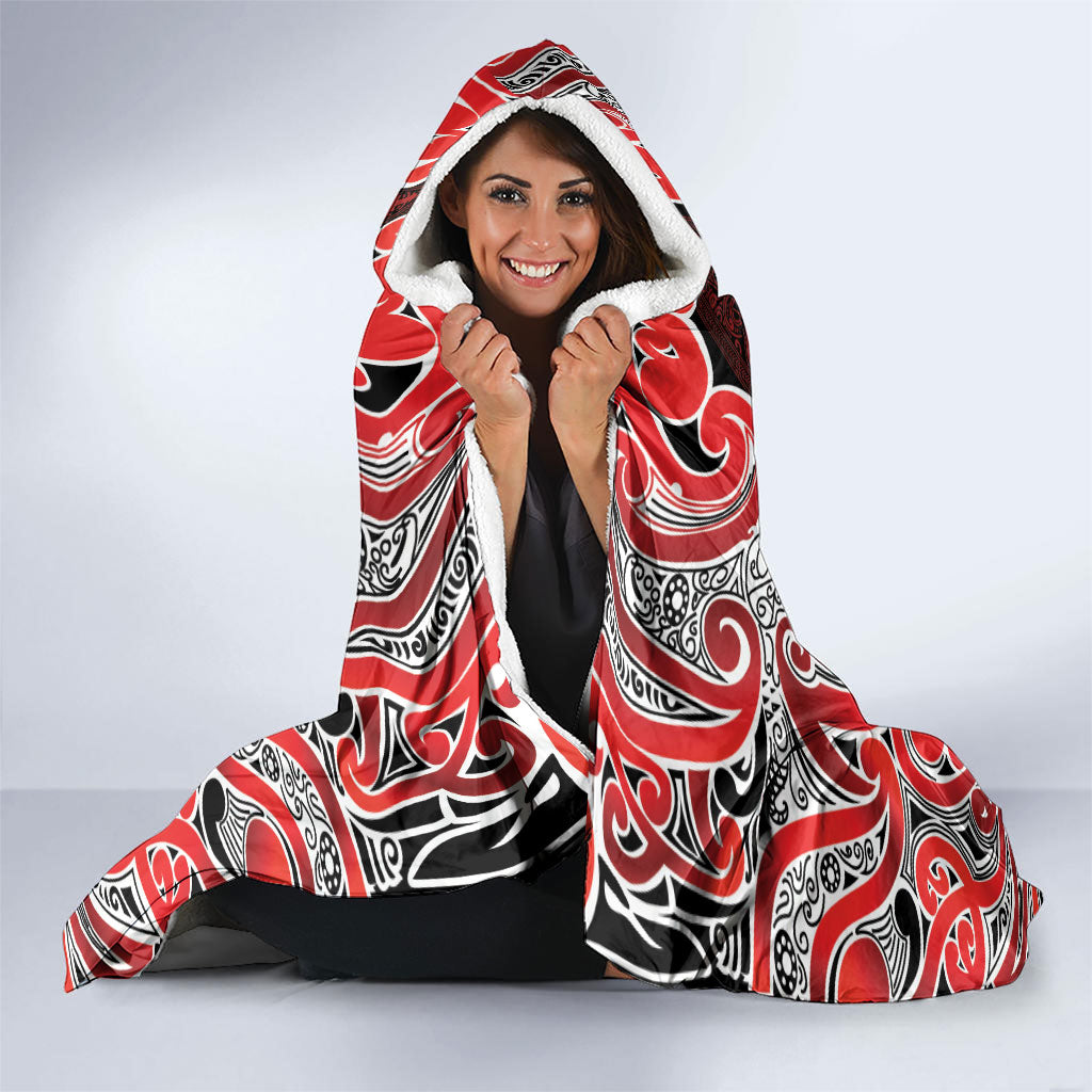 Aotearoa Iwi Ngapuhi Hooded Blanket Maori Wharenui House Tribal Pattern LT9 - Polynesian Pride