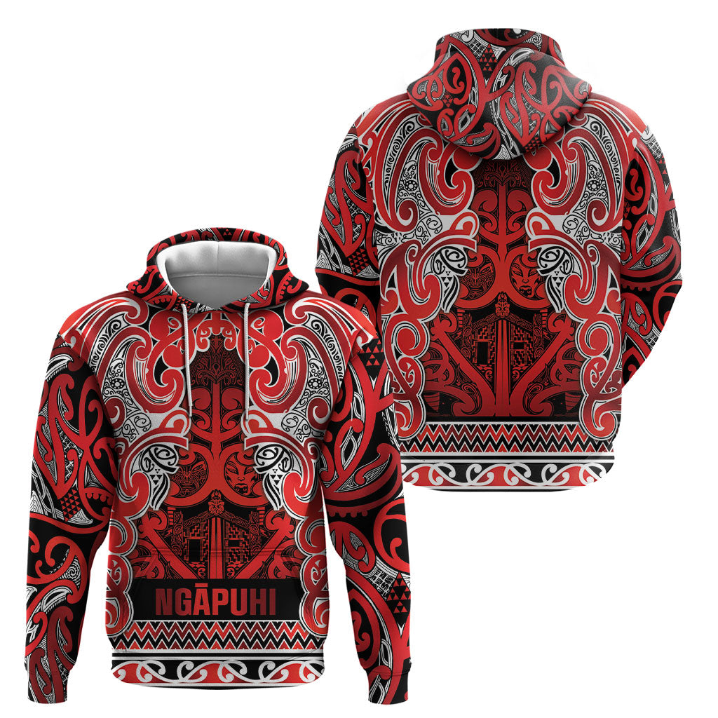 Aotearoa Iwi Ngapuhi Hoodie Maori Wharenui House Tribal Pattern LT9 - Polynesian Pride