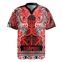 Aotearoa Iwi Ngapuhi Rugby Jersey Maori Wharenui House Tribal Pattern LT9 Red - Polynesian Pride