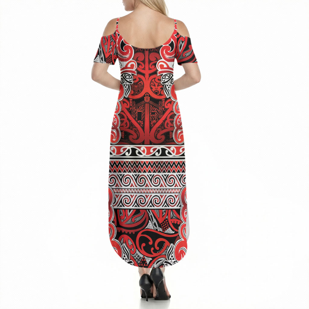 Aotearoa Iwi Ngapuhi Summer Maxi Dress Maori Wharenui House Tribal Pattern LT9 - Polynesian Pride