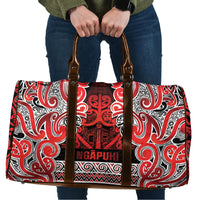 Aotearoa Iwi Ngapuhi Travel Bag Maori Wharenui House Tribal Pattern LT9 Red - Polynesian Pride