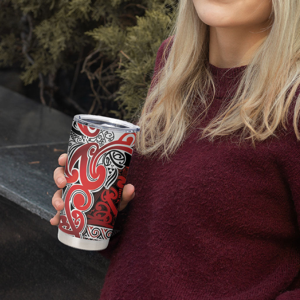 Aotearoa Iwi Ngapuhi Tumbler Cup Maori Wharenui House Tribal Pattern LT9 - Polynesian Pride