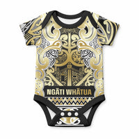 Aotearoa Iwi Ngati Whatua Baby Onesie Maori Wharenui House Tribal Pattern