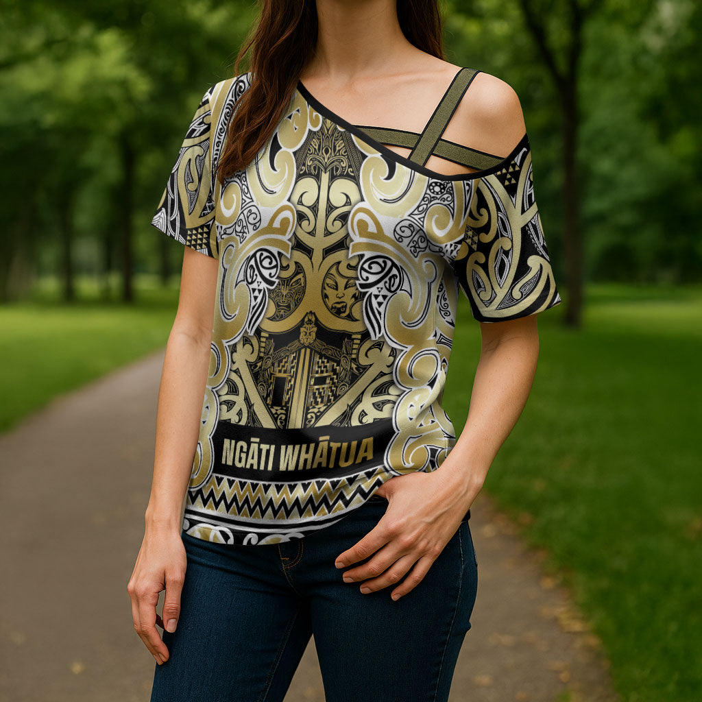 Aotearoa Iwi Ngati Whatua Cross Shoulder Shirt Maori Wharenui House Tribal Pattern LT9 - Polynesian Pride