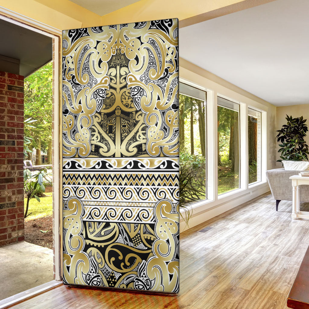 Aotearoa Iwi Ngati Whatua Door Cover Maori Wharenui House Tribal Pattern LT9 - Polynesian Pride