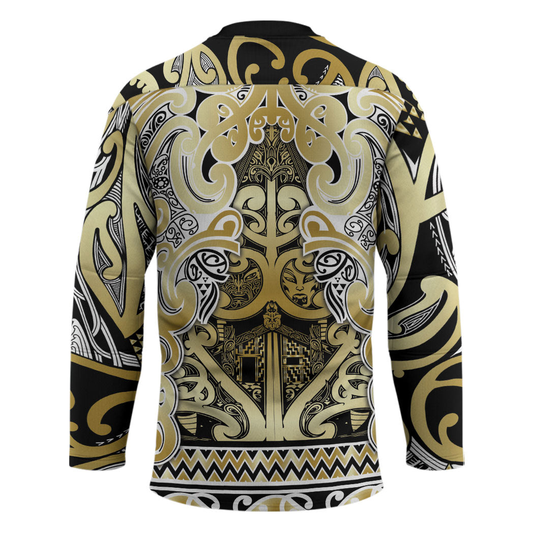 Aotearoa Iwi Ngati Whatua Hockey Jersey Maori Wharenui House Tribal Pattern LT9 - Polynesian Pride