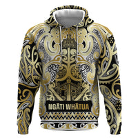 Aotearoa Iwi Ngati Whatua Hoodie Maori Wharenui House Tribal Pattern LT9 Pullover Hoodie Gold - Polynesian Pride