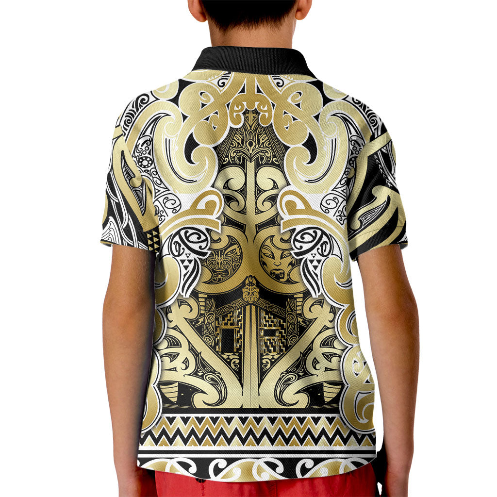 Aotearoa Iwi Ngati Whatua Kid Polo Shirt Maori Wharenui House Tribal Pattern LT9 - Polynesian Pride