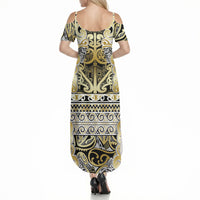 Aotearoa Iwi Ngati Whatua Summer Maxi Dress Maori Wharenui House Tribal Pattern LT9 - Polynesian Pride