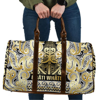 Aotearoa Iwi Ngati Whatua Travel Bag Maori Wharenui House Tribal Pattern LT9 Gold - Polynesian Pride