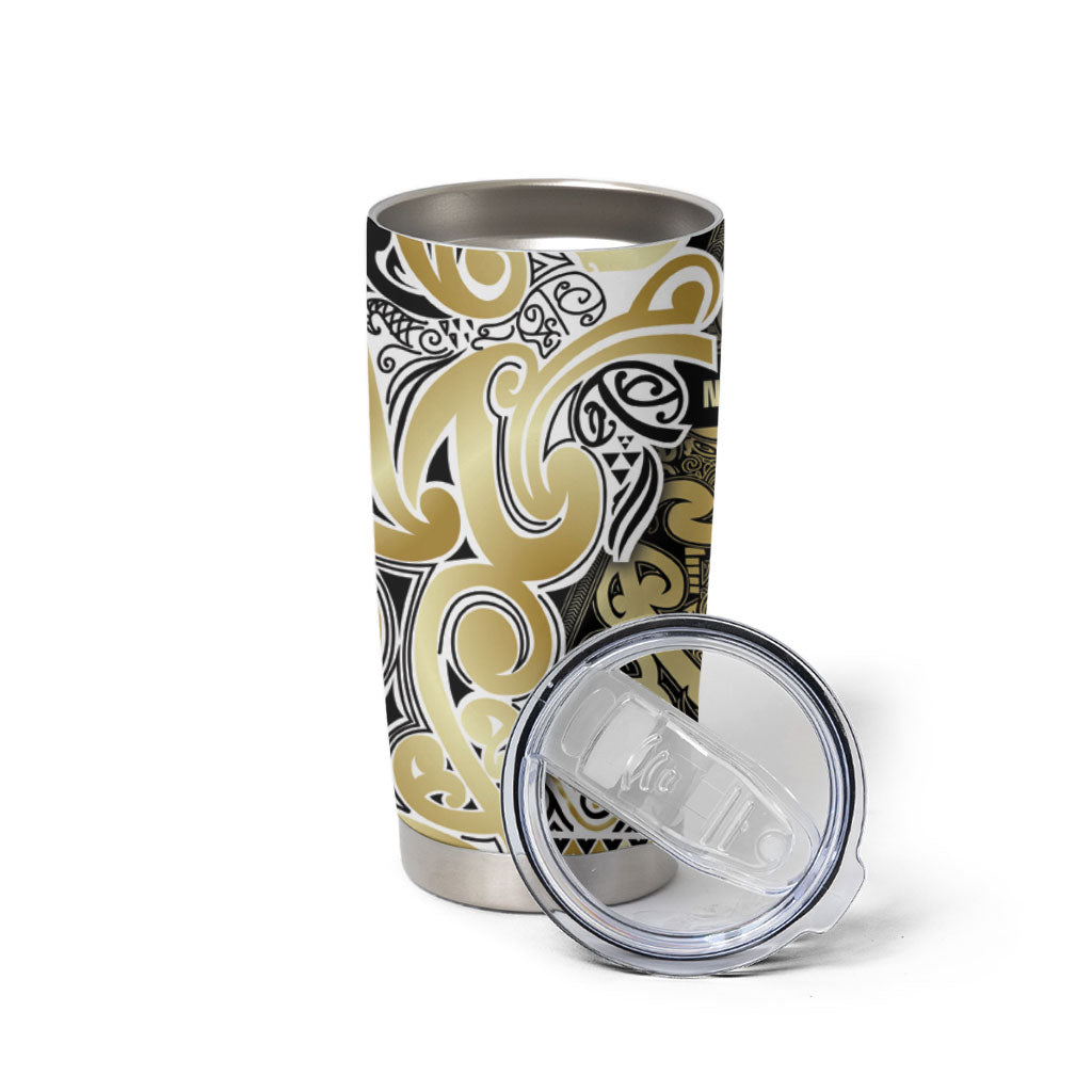 Aotearoa Iwi Ngati Whatua Tumbler Cup Maori Wharenui House Tribal Pattern LT9 - Polynesian Pride