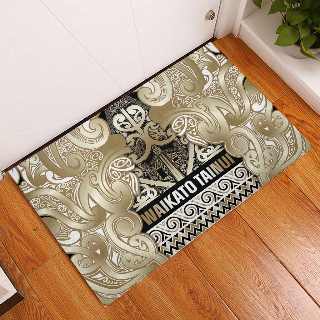 Aotearoa Iwi Waikato Tainui Rubber Doormat Maori Wharenui House Tribal Pattern LT9 - Polynesian Pride