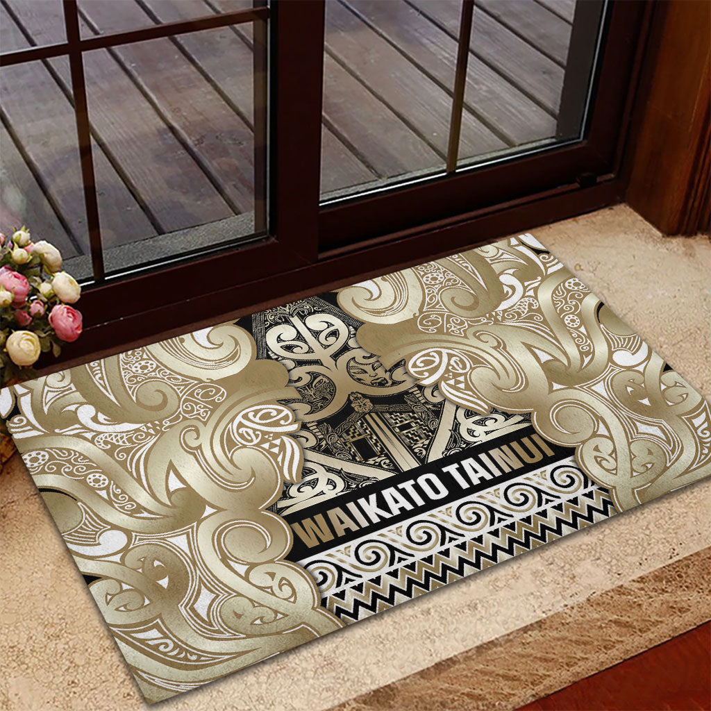 Aotearoa Iwi Waikato Tainui Rubber Doormat Maori Wharenui House Tribal Pattern LT9 - Polynesian Pride