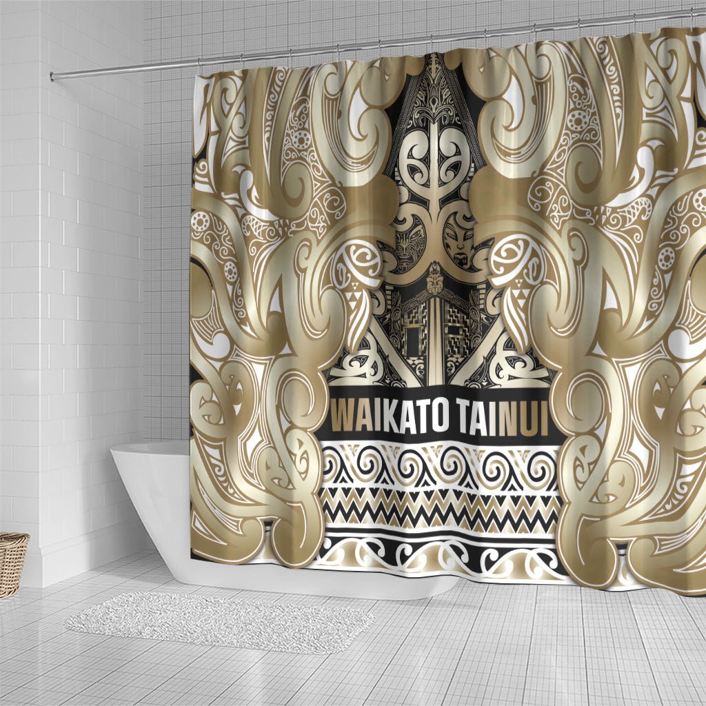 Aotearoa Iwi Waikato Tainui Shower Curtain Maori Wharenui House Tribal Pattern LT9 - Polynesian Pride