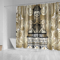 Aotearoa Iwi Waikato Tainui Shower Curtain Maori Wharenui House Tribal Pattern LT9 - Polynesian Pride