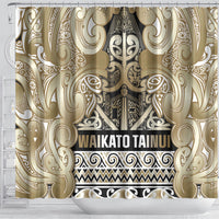 Aotearoa Iwi Waikato Tainui Shower Curtain Maori Wharenui House Tribal Pattern LT9 - Polynesian Pride