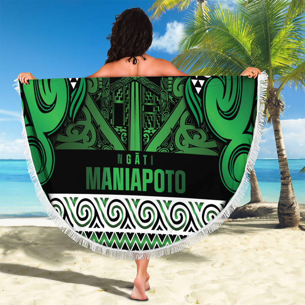 Aotearoa Iwi Ngati Maniapoto Beach Blanket Maori Wharenui House Tribal Pattern LT9 - Polynesian Pride