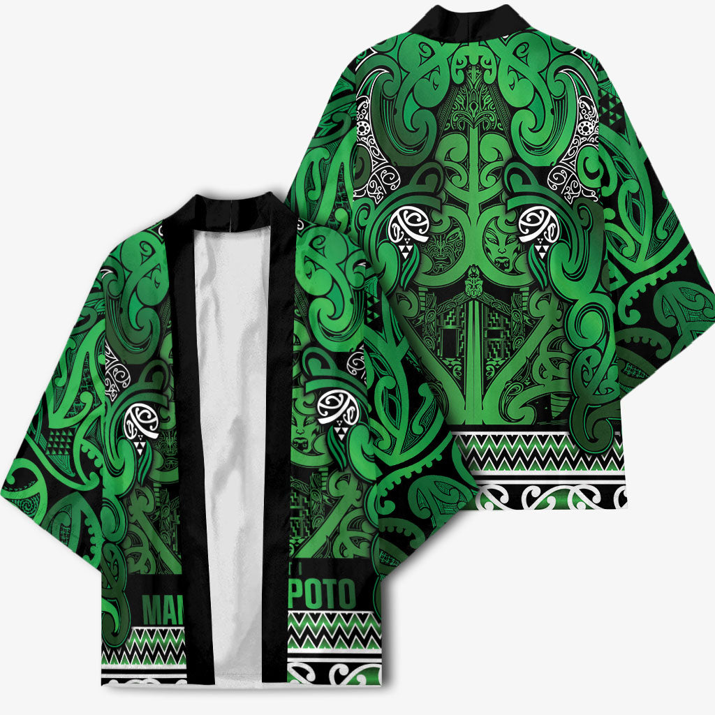 Aotearoa Iwi Ngati Maniapoto Kimono Maori Wharenui House Tribal Pattern LT9 - Polynesian Pride