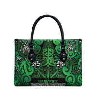 Aotearoa Iwi Ngati Maniapoto Leather Bag Maori Wharenui House Tribal Pattern LT9 - Polynesian Pride