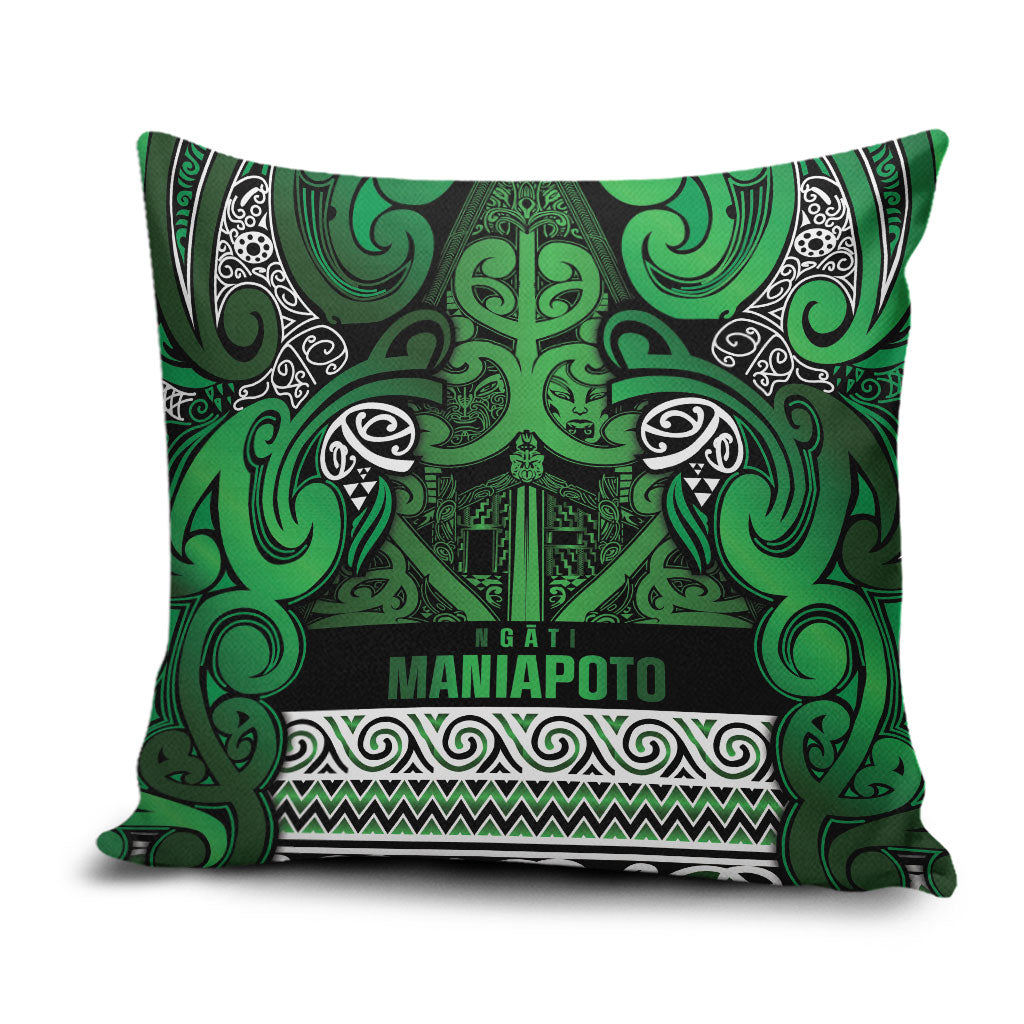 Aotearoa Iwi Ngati Maniapoto Pillow Cover Maori Wharenui House Tribal Pattern LT9 Dark green - Polynesian Pride