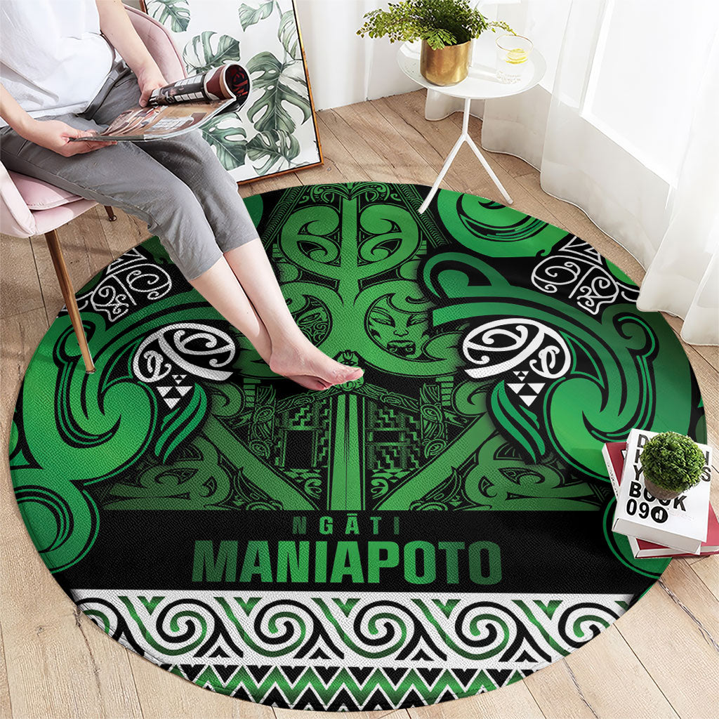 Aotearoa Iwi Ngati Maniapoto Round Carpet Maori Wharenui House Tribal Pattern LT9 - Polynesian Pride