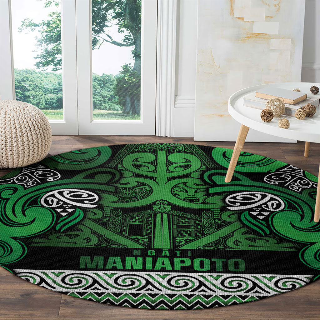 Aotearoa Iwi Ngati Maniapoto Round Carpet Maori Wharenui House Tribal Pattern LT9 - Polynesian Pride