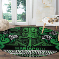 Aotearoa Iwi Ngati Maniapoto Round Carpet Maori Wharenui House Tribal Pattern LT9 - Polynesian Pride