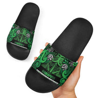 Aotearoa Iwi Ngati Maniapoto Slide Sandals Maori Wharenui House Tribal Pattern LT9 - Polynesian Pride
