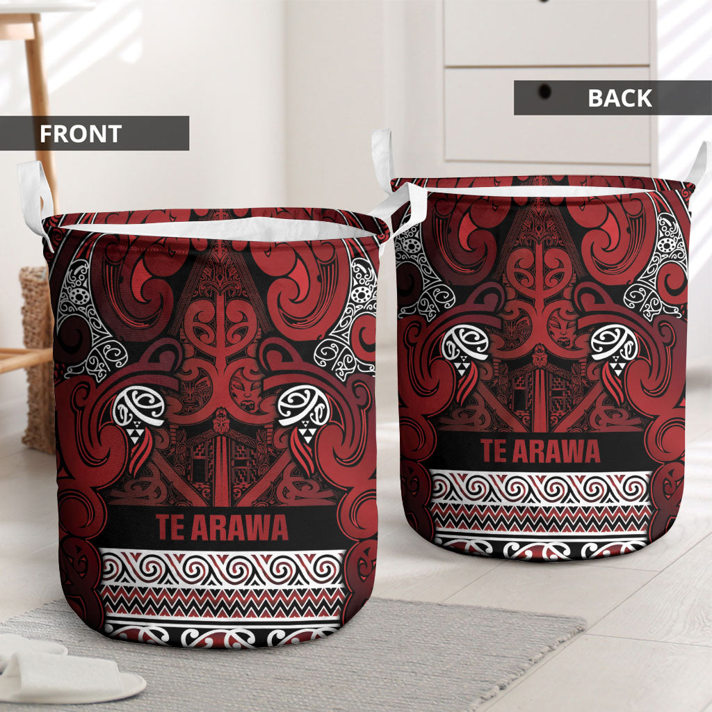 Aotearoa Iwi Te Arawa Laundry Basket Maori Wharenui House Tribal Pattern LT9 - Polynesian Pride