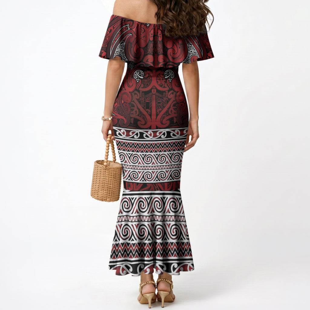 Aotearoa Iwi Te Arawa Mermaid Dress Maori Wharenui House Tribal Pattern LT9 - Polynesian Pride