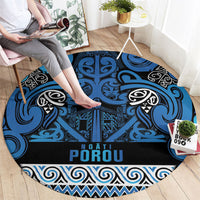 Aotearoa Iwi Ngati Porou Round Carpet Maori Wharenui House Tribal Pattern LT9 - Polynesian Pride
