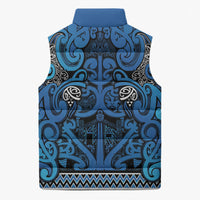 Aotearoa Iwi Ngati Porou Sleeveless Puffer Jacket Maori Wharenui House Tribal Pattern LT9 - Polynesian Pride