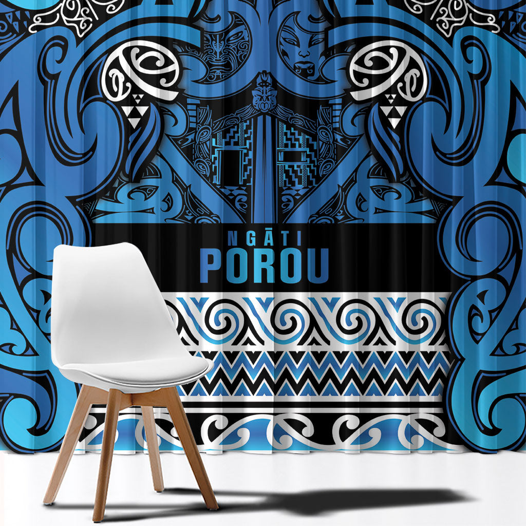 Aotearoa Iwi Ngati Porou Window Curtain Maori Wharenui House Tribal Pattern LT9 - Polynesian Pride